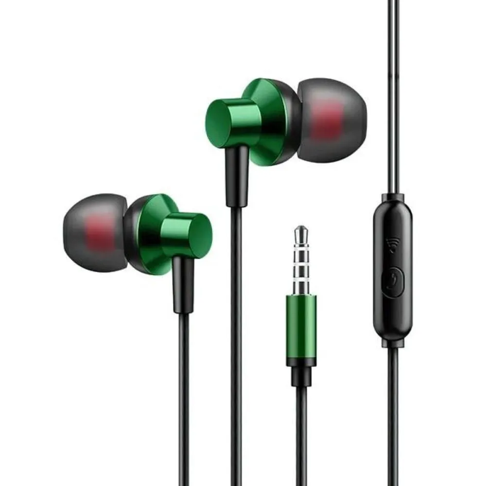 Li-Top Built in Mic Wired in-Ear Headphones, Green