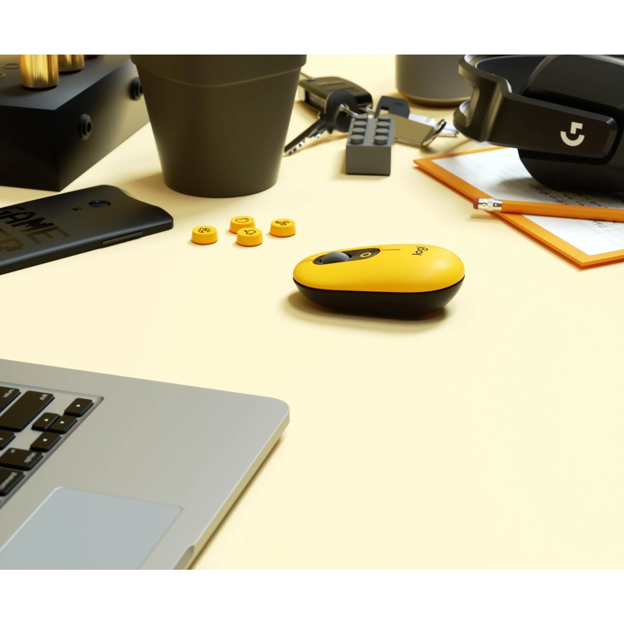 Logitech POP Mouse with Emoji (Blast Yellow)