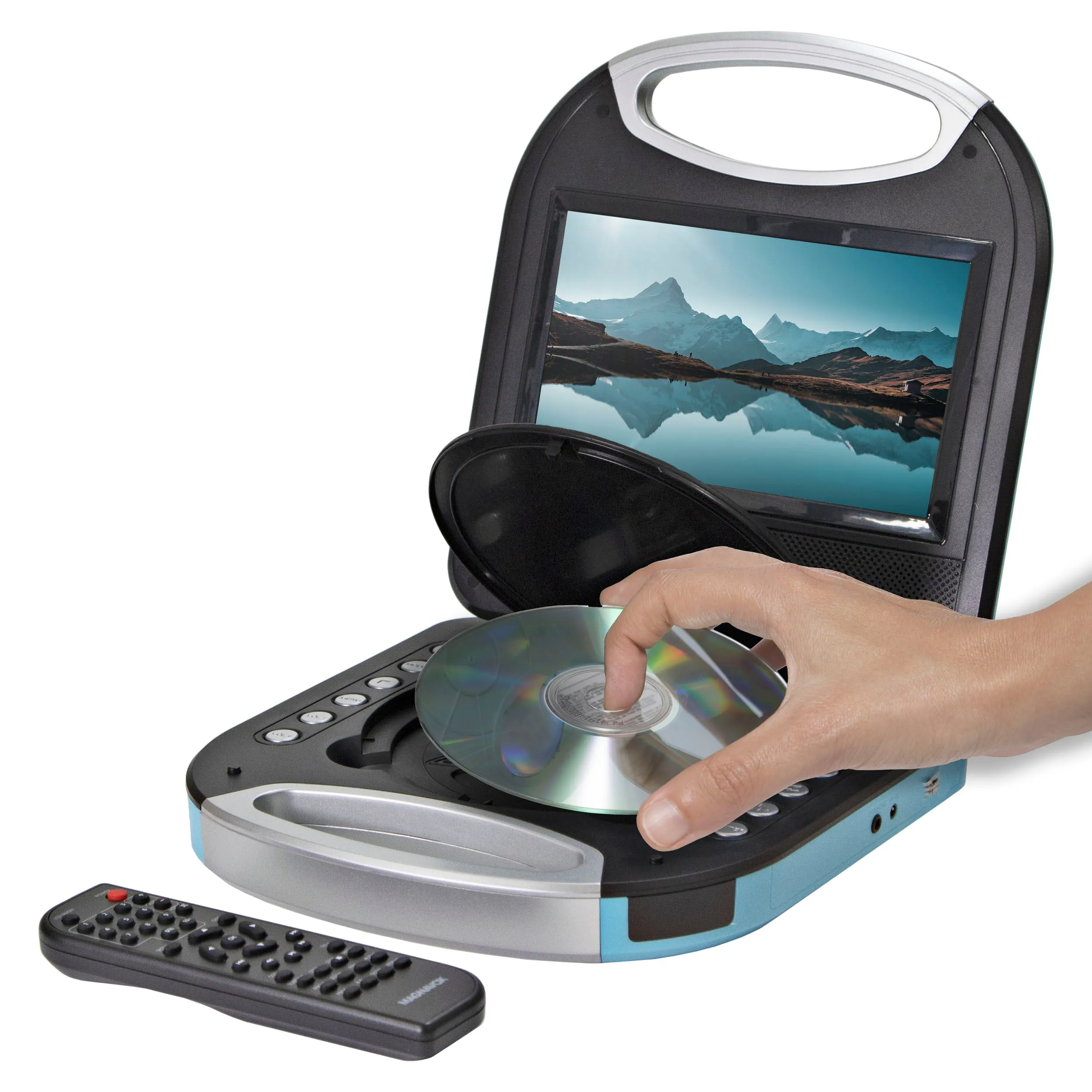 Magnavox MTFT750-BL Portable 7 inch DVD/CD Player with Remote in Blue