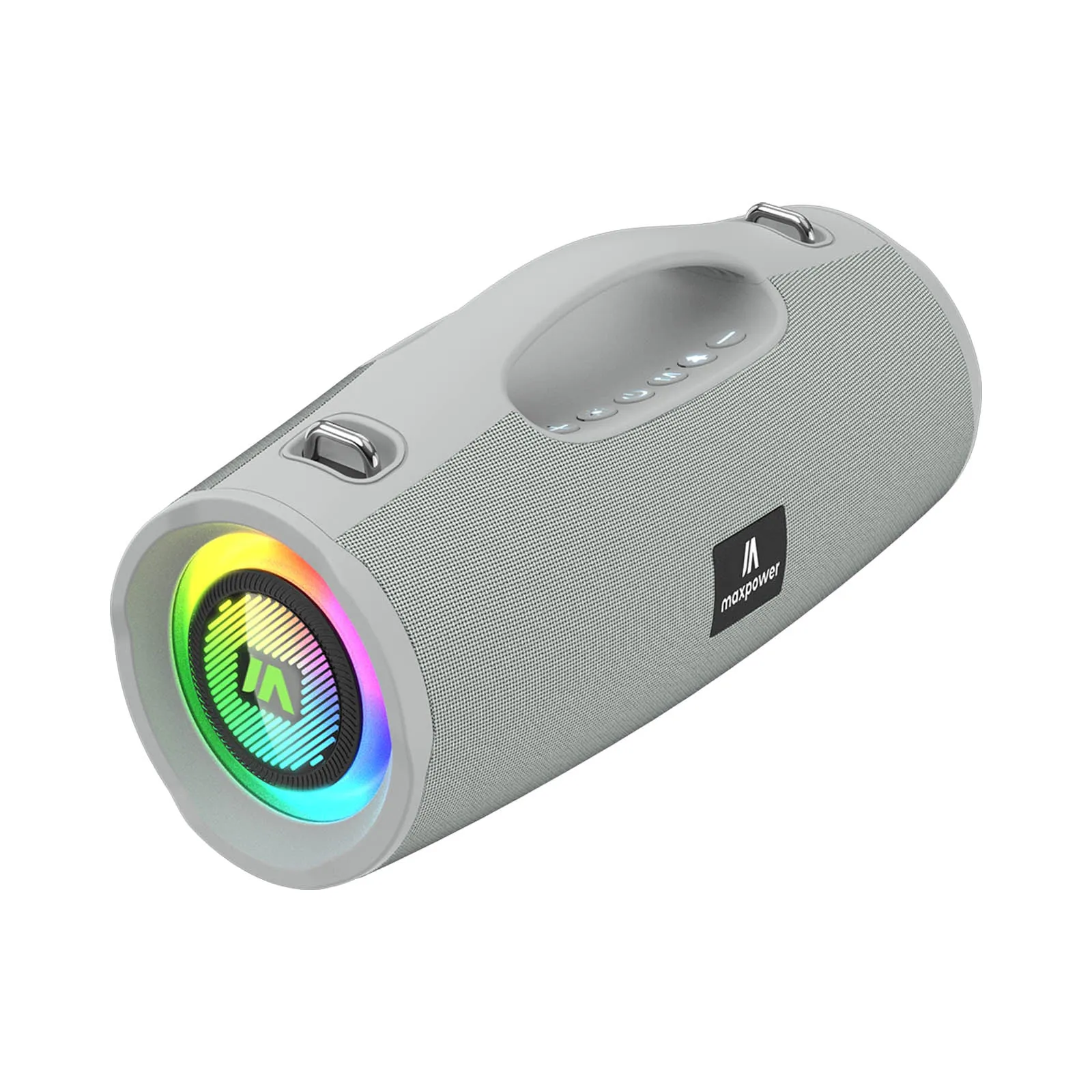 Max Power Heavy Duty Water Resistant & Dust Proof Bluetooth Speaker W/ Handle & Shoulder Strap - Grey