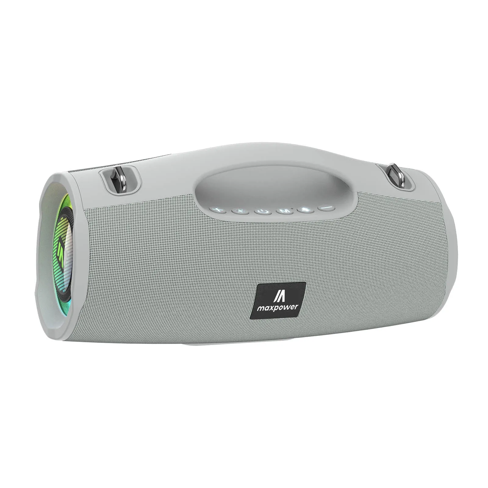 Max Power Heavy Duty Water Resistant & Dust Proof Bluetooth Speaker W/ Handle & Shoulder Strap - Grey