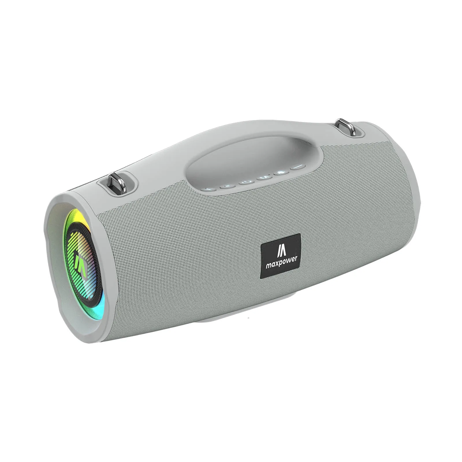 Max Power Heavy Duty Water Resistant & Dust Proof Bluetooth Speaker W/ Handle & Shoulder Strap - Grey