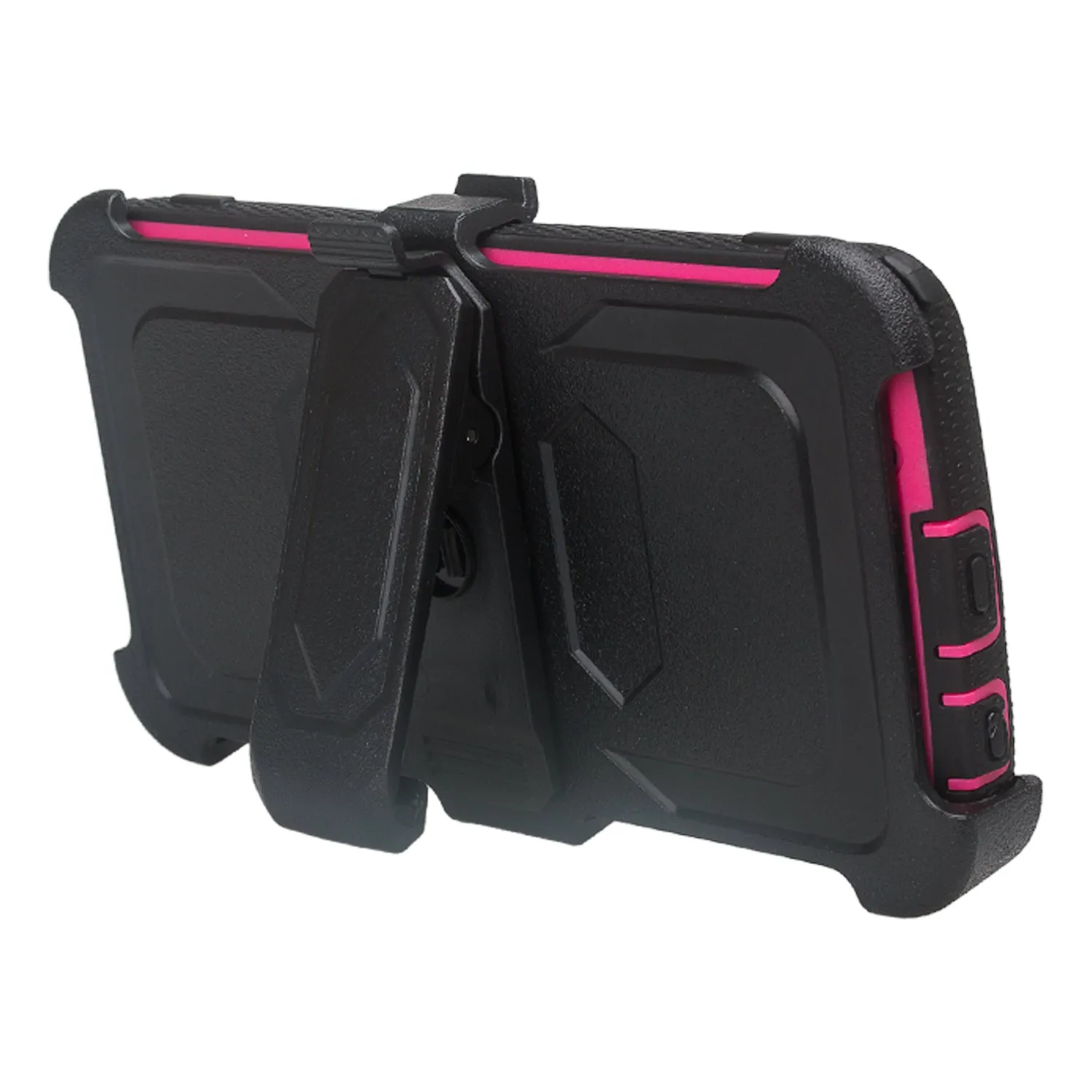 Motorola Moto Z2 Force Case,  Triple Protection 3-1 w/ Built in Screen Protector Heavy Duty Holster Shell Combo Case - Hot Pink
