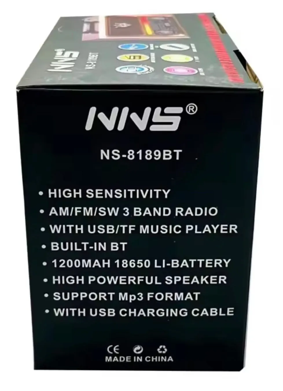 NS8189BT Portable Vintage Retro Wooden Extra Antenna Led Am Fm Radio With USB TF Music Player