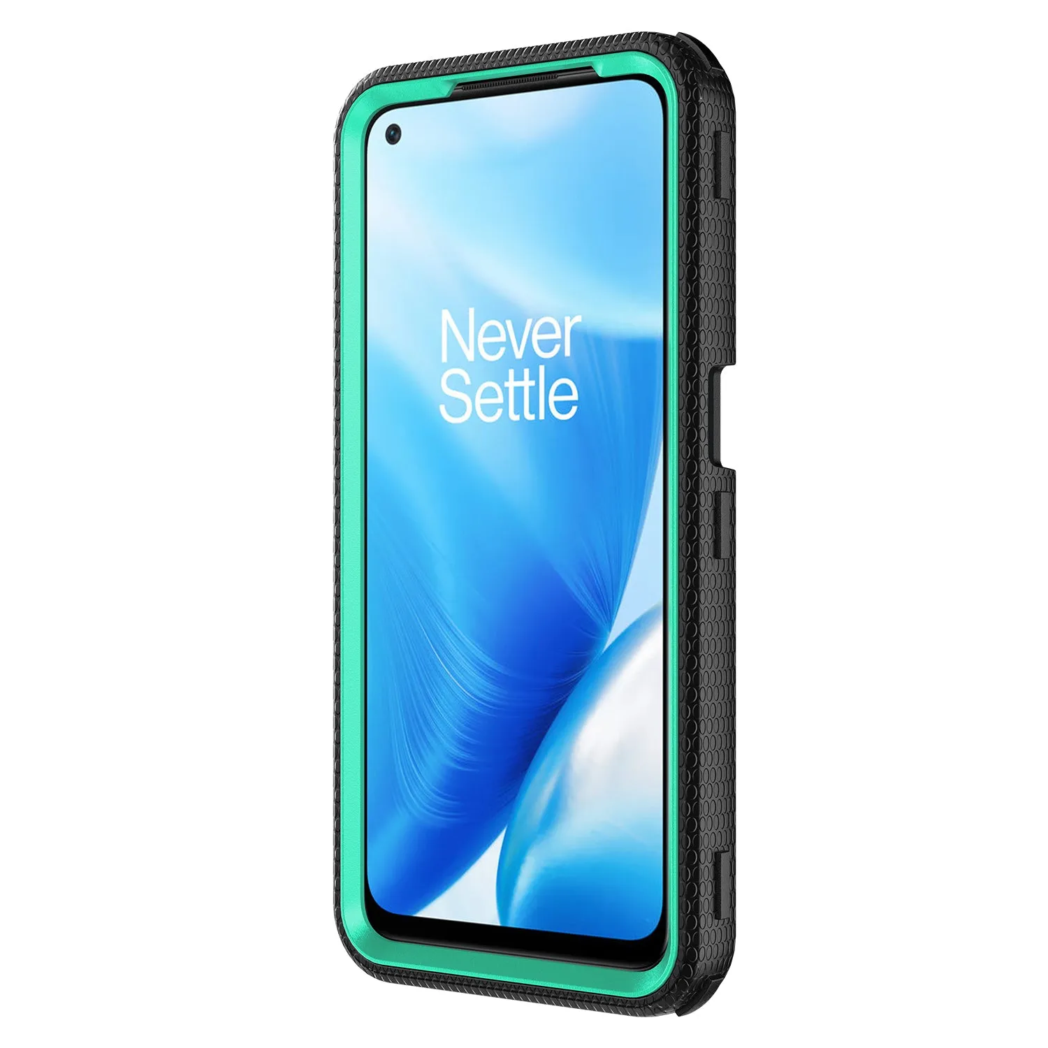 OnePlus Nord N200 5G Case, Nord N200 5G Case, Triple Protection 3-1 w/ Built in Screen Protector Heavy Duty Holster Shell Combo Clip Cover - Teal