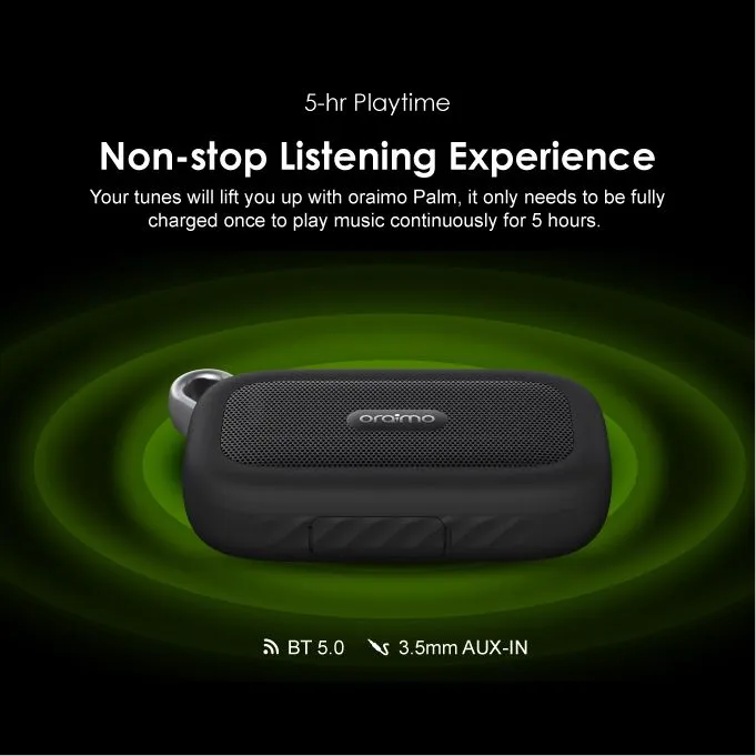 Oraimo OBS-04S PALM Mini HavyBass Portable IP67 Dust&Waterproof Wireless Speaker