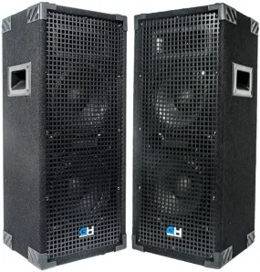 Pair of Passive Dual 8 Inch 2-Way PA/DJ Loudspeaker Cabinets - 900 Watt Full Range PA/DJ Band Live Sound Speakers