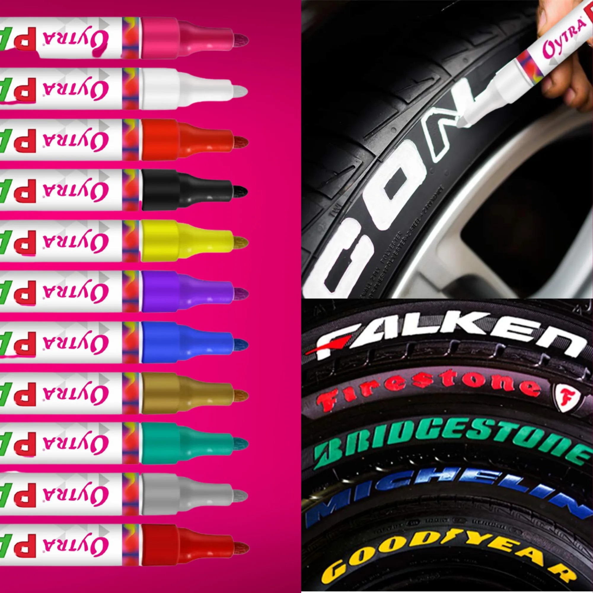 Pink Paint Permanent Marker Pen Set of 6