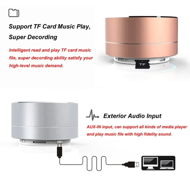 Portable A10 Bluetooth Speaker with LED Light & Mic - Hands-free Calls & TF Card Support