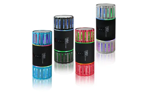 Portable Bluetooth Speaker with Colorful LED Lights, FM & USB Support
