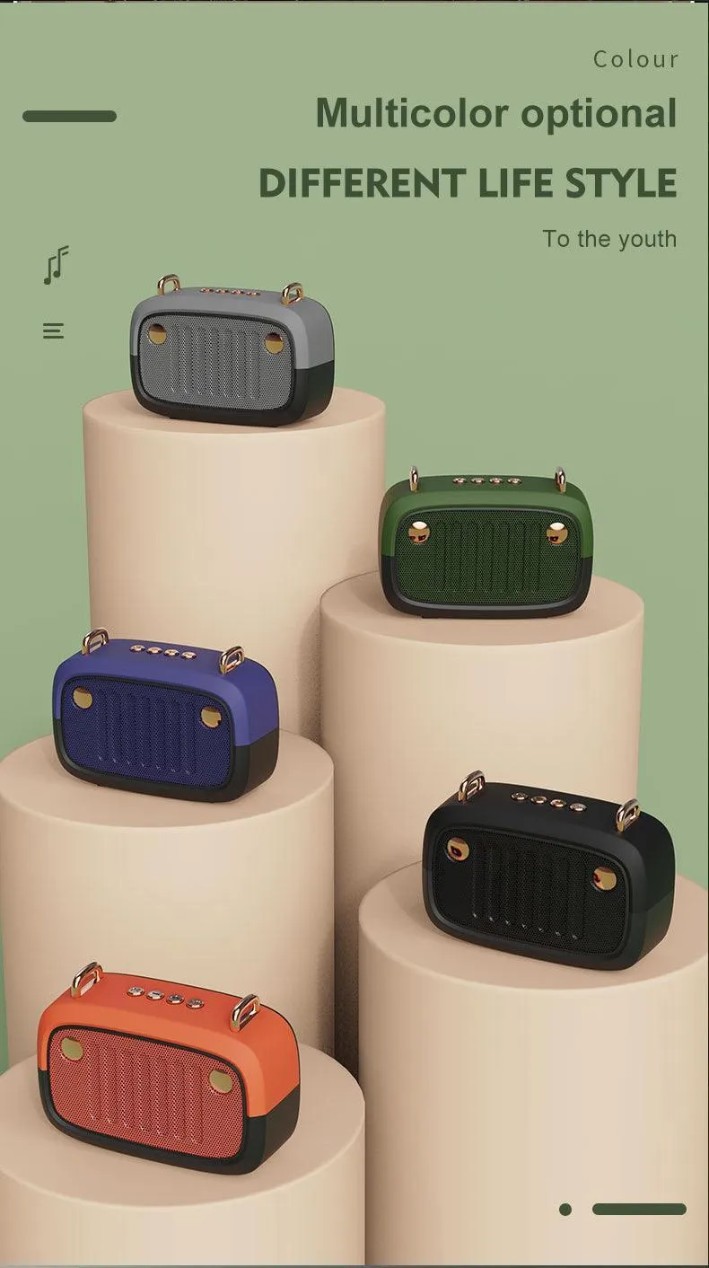 Portable Wireless Subwoofer Bluetooth V5.0 Speaker With FM