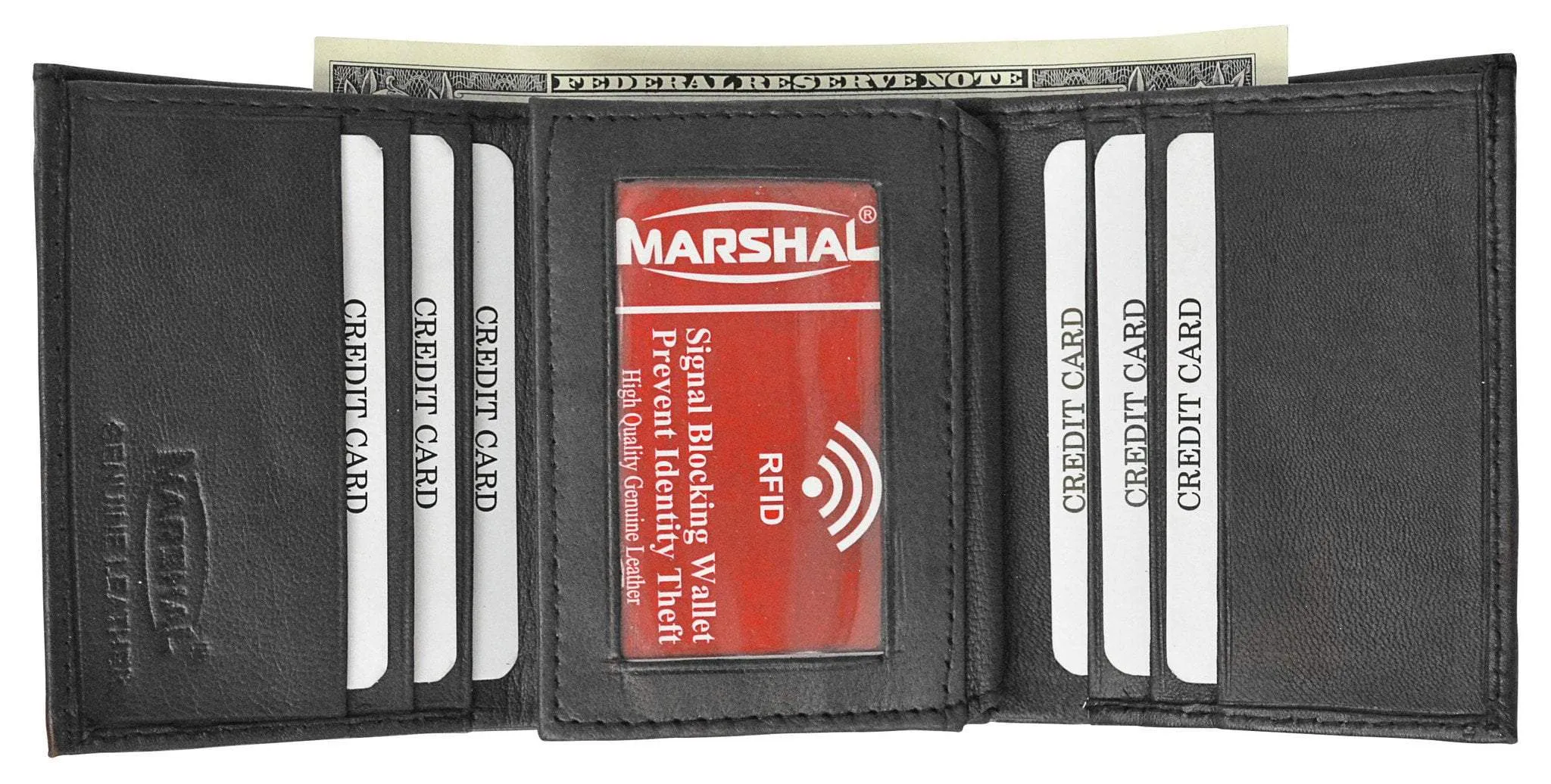 RFID Blocking Men's Lamb Leather Classic Trifold Wallet  RFID 1107 BOX (C)