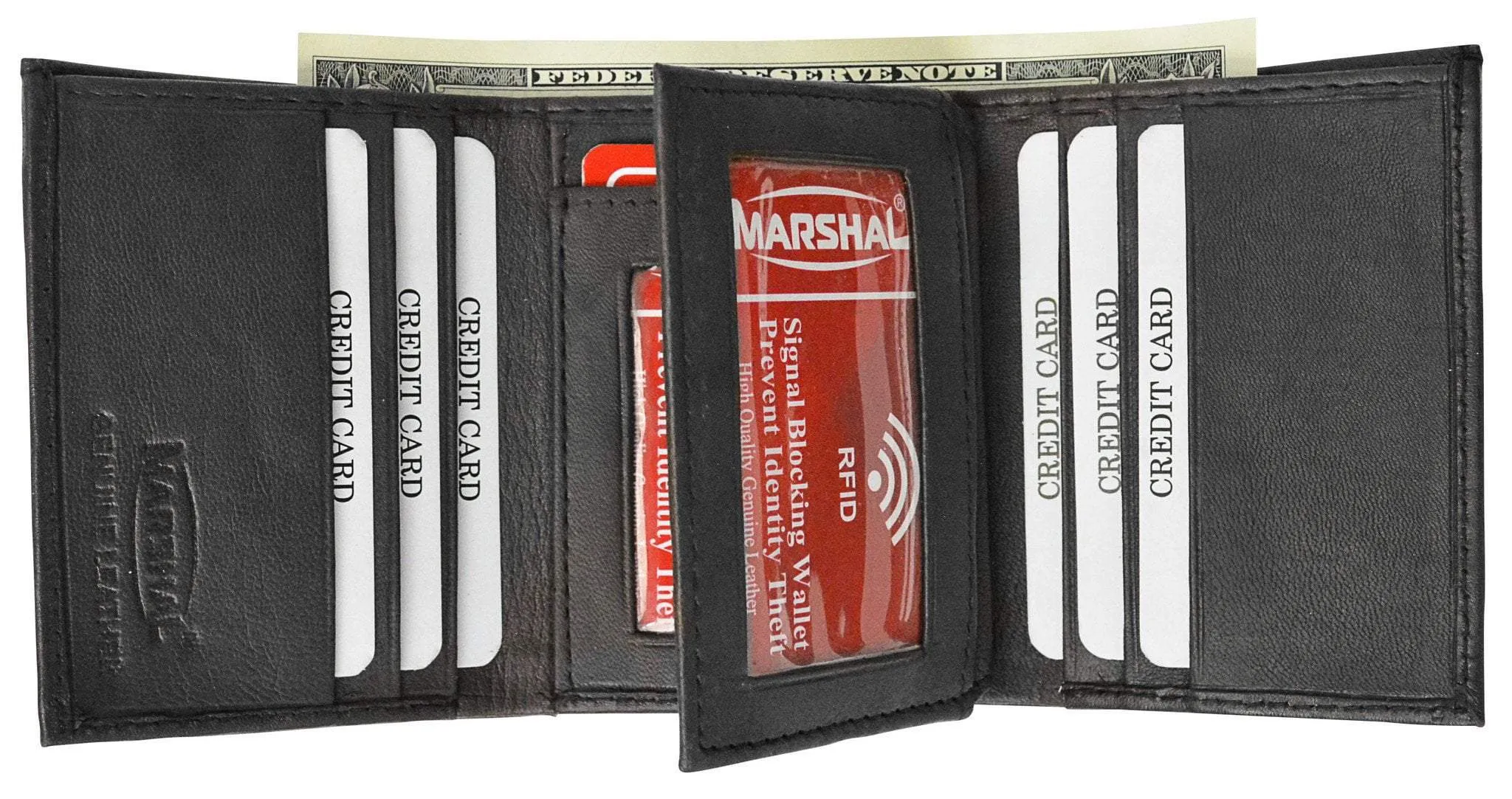 RFID Blocking Men's Lamb Leather Classic Trifold Wallet  RFID 1107 BOX (C)