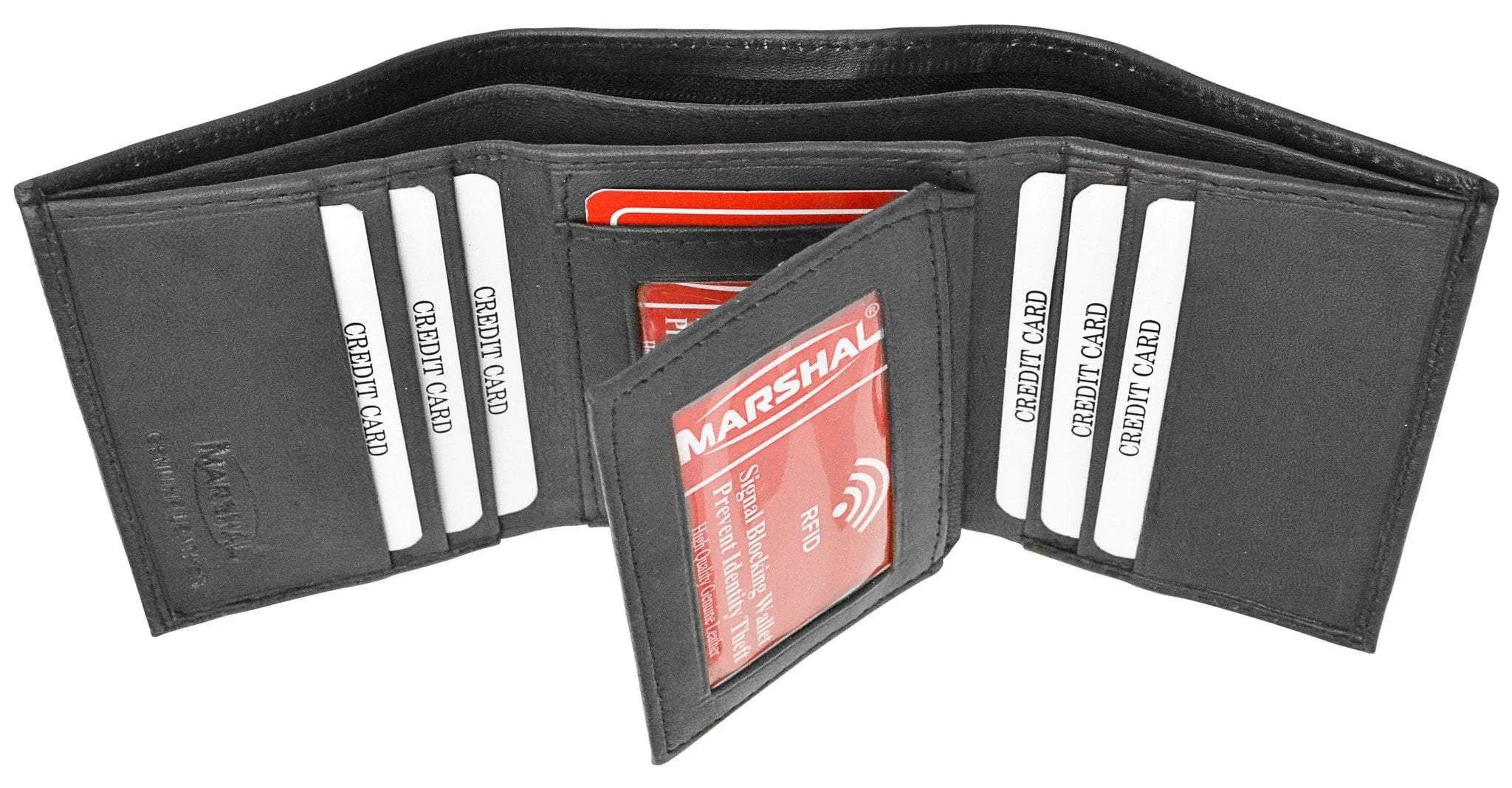 RFID Blocking Men's Lamb Leather Classic Trifold Wallet  RFID 1107 BOX (C)
