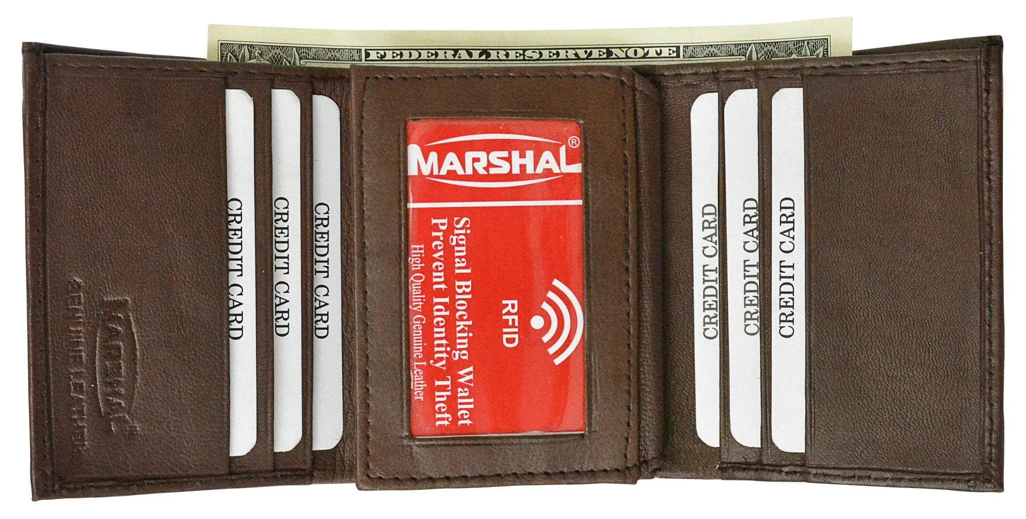RFID Blocking Men's Lamb Leather Classic Trifold Wallet  RFID 1107 BOX (C)