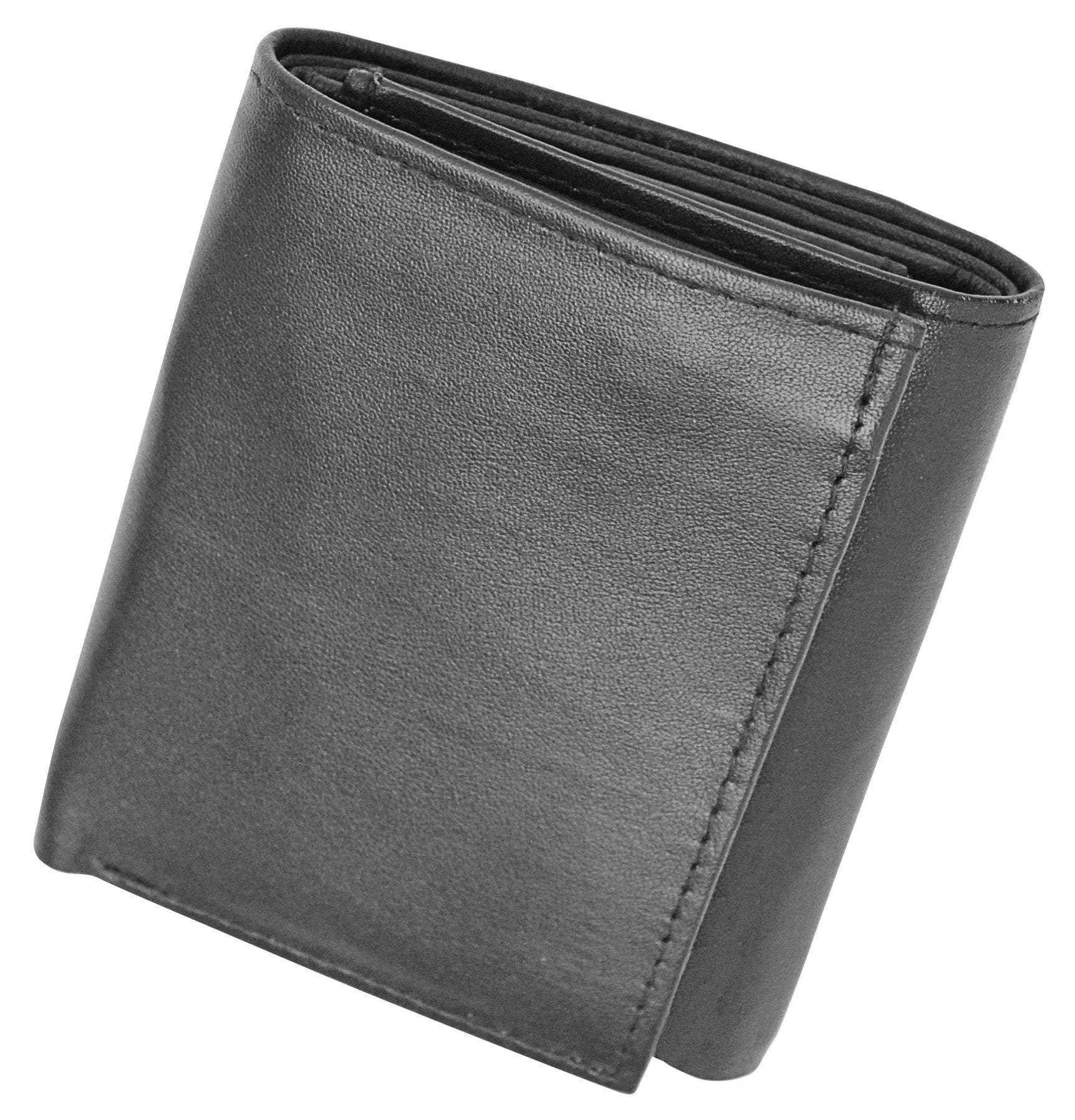 RFID Blocking Men's Lamb Leather Classic Trifold Wallet  RFID 1107 BOX (C)