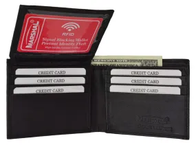 RFID Blocking Men's Premium Genuine Leather Flap Up ID Slim Bifold Wallet RFID P 53 (C)