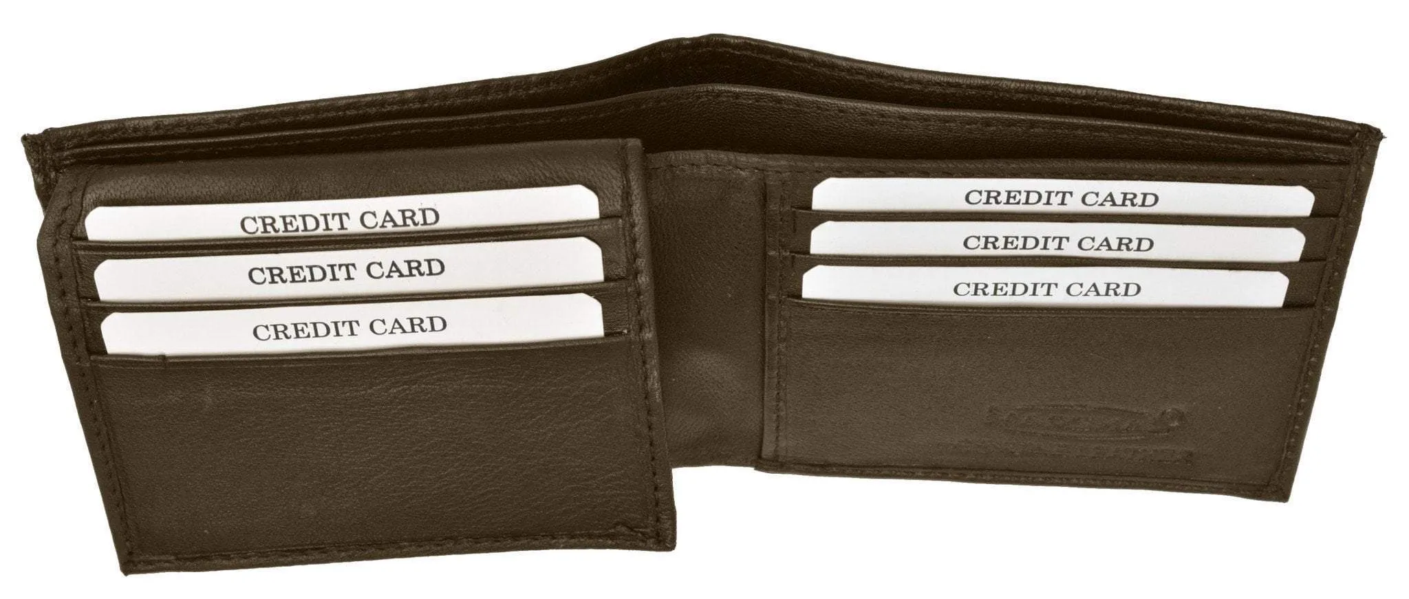 RFID Blocking Men's Premium Genuine Leather Flap Up ID Slim Bifold Wallet RFID P 53 (C)
