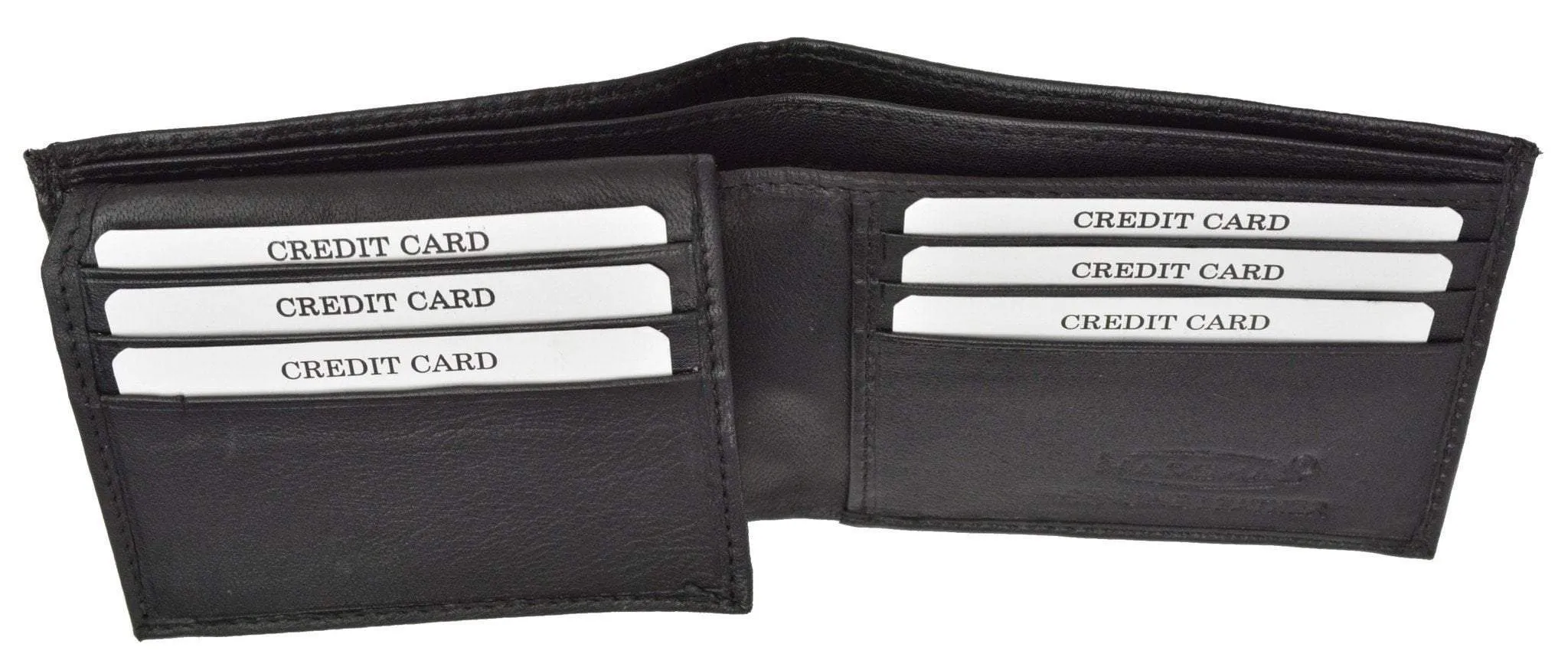 RFID Blocking Men's Premium Genuine Leather Flap Up ID Slim Bifold Wallet RFID P 53 (C)