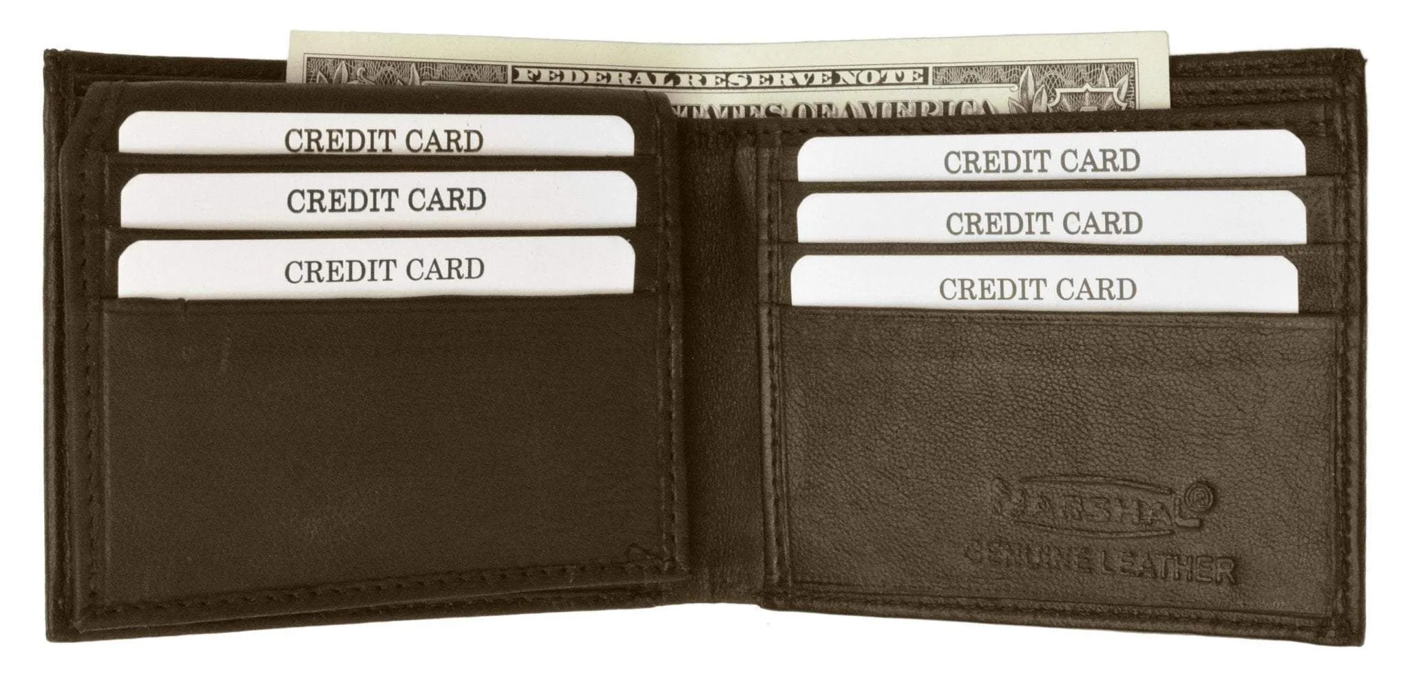 RFID Blocking Men's Premium Genuine Leather Flap Up ID Slim Bifold Wallet RFID P 53 (C)