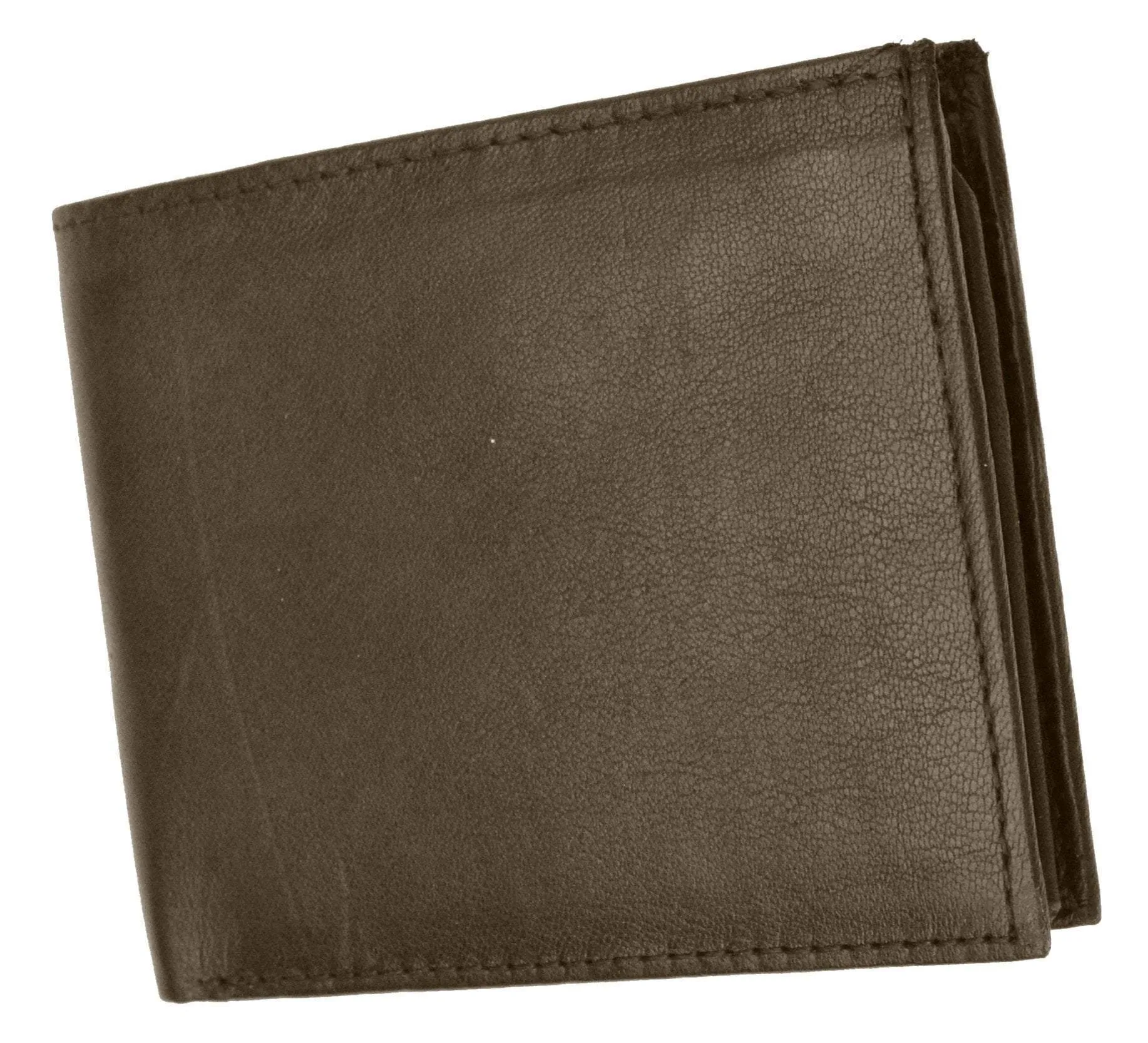 RFID Blocking Men's Premium Genuine Leather Flap Up ID Slim Bifold Wallet RFID P 53 (C)