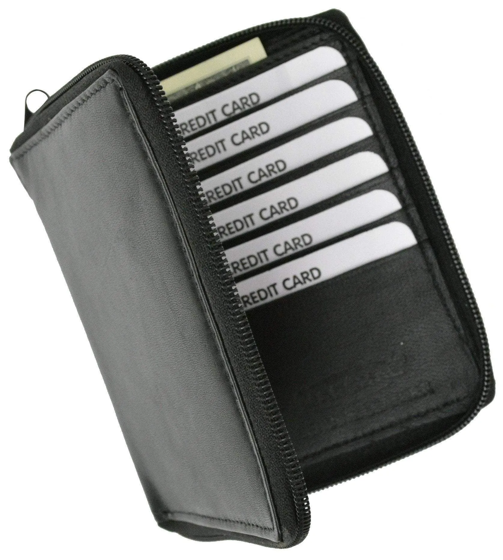 RFID Blocking Mens Premium Soft Leather Zippered ID Wallet RFID P 702 (C)