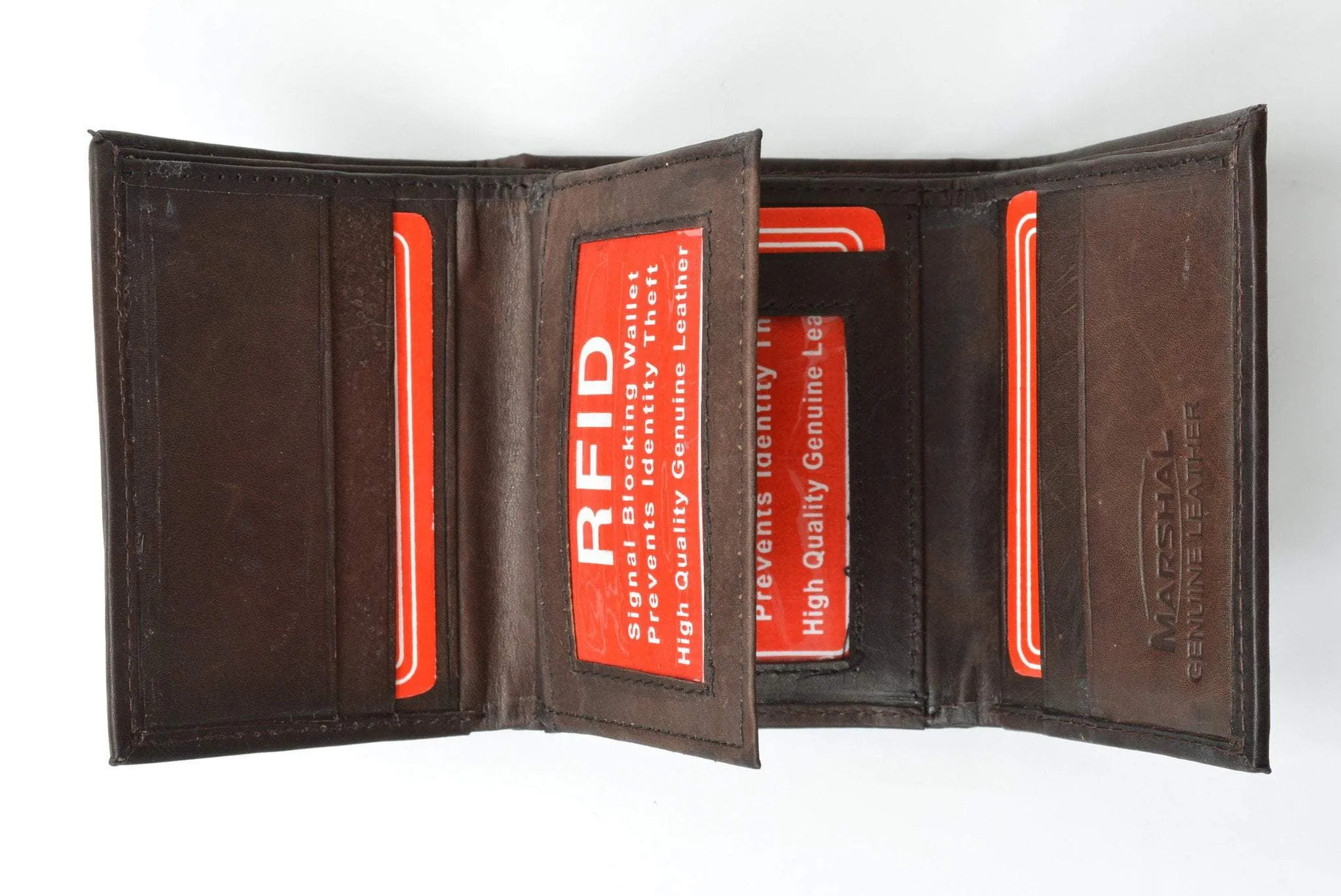 RFID Blocking Mens Trifold Leather Wallet RFID 1107 (C)