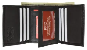 RFID Blocking Mens Trifold Leather Wallet RFID 1107 (C)