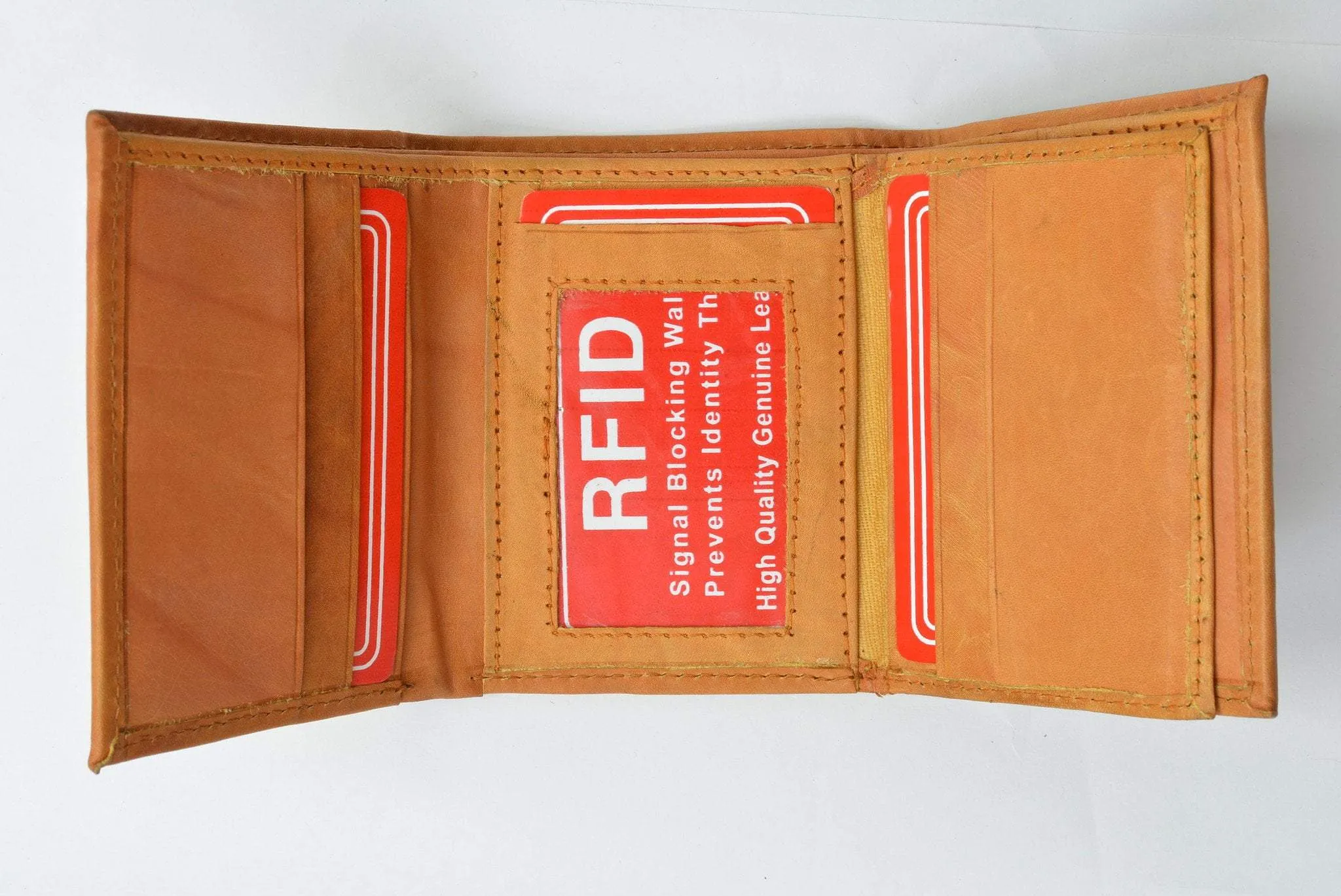 RFID Blocking Mens Trifold Leather Wallet RFID 1107 (C)