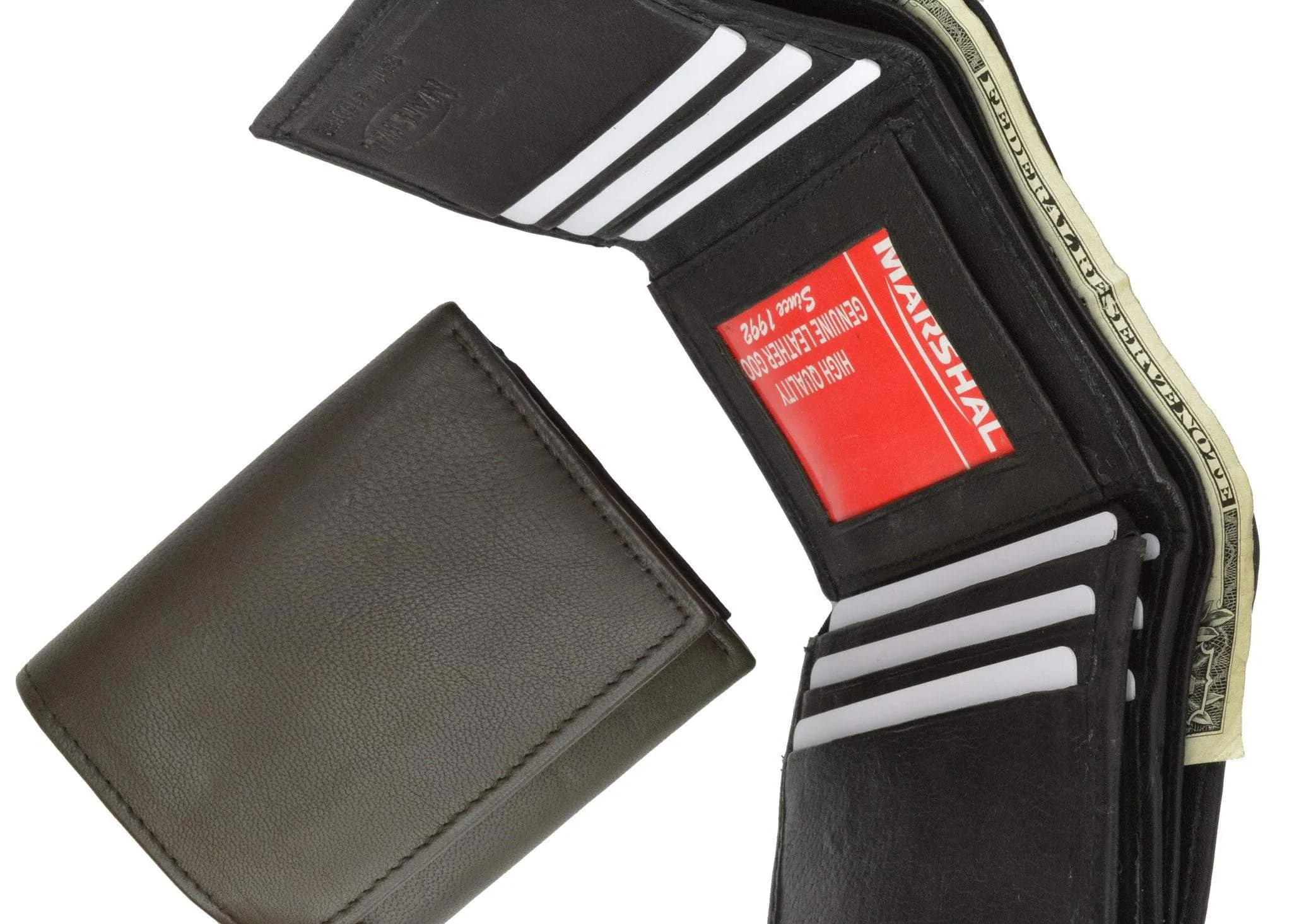 RFID Blocking Mens Trifold Leather Wallet RFID 1107 (C)