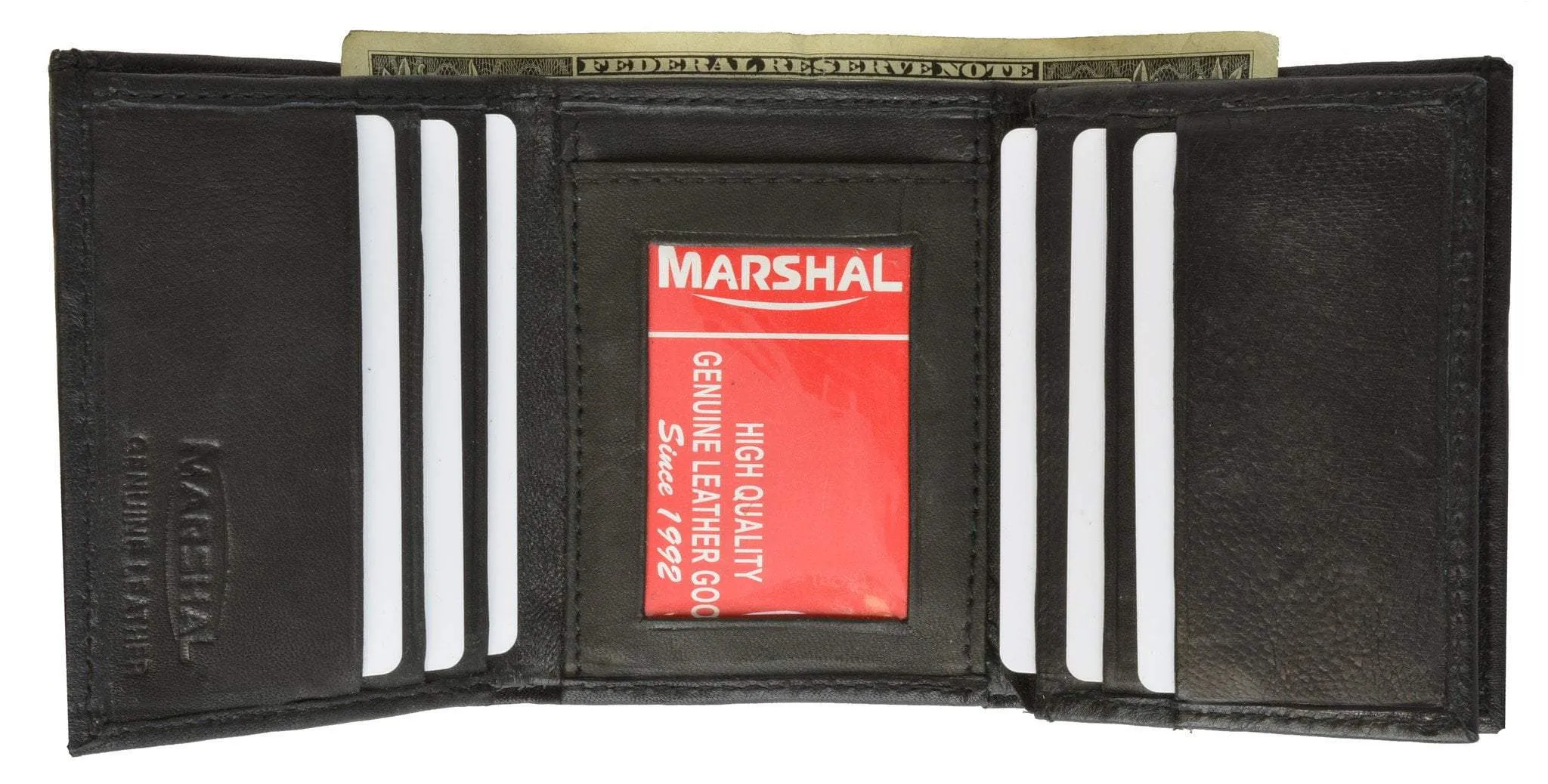 RFID Blocking Mens Trifold Leather Wallet RFID 1107 (C)