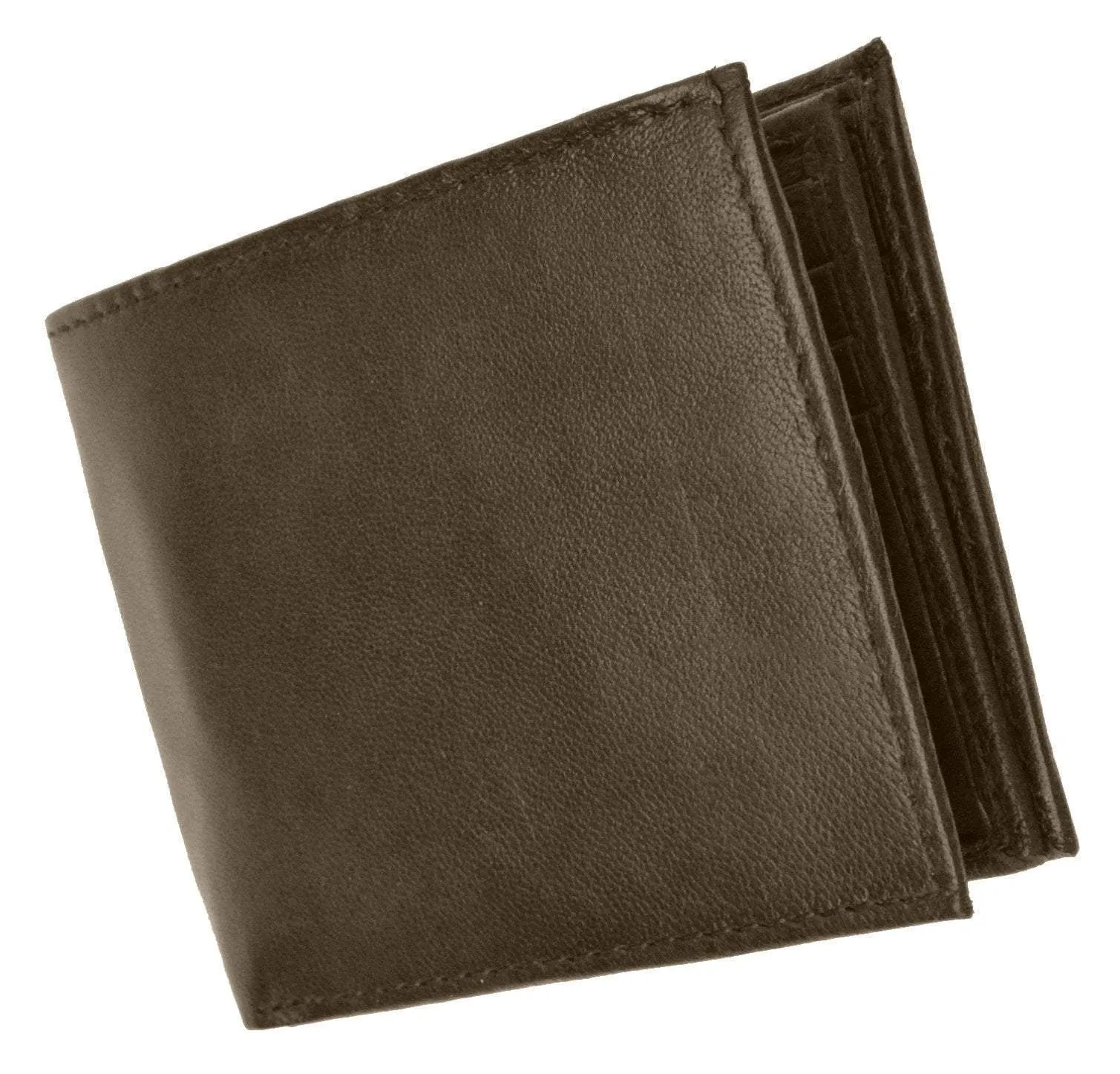 RFID Blocking Premium Soft Leather Men's Multi Card Compact Center Flip Bifold Wallet RFID P 52 (C)