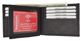 RFID Blocking Premium Soft Leather Men's Multi Card Compact Center Flip Bifold Wallet RFID P 52 (C)