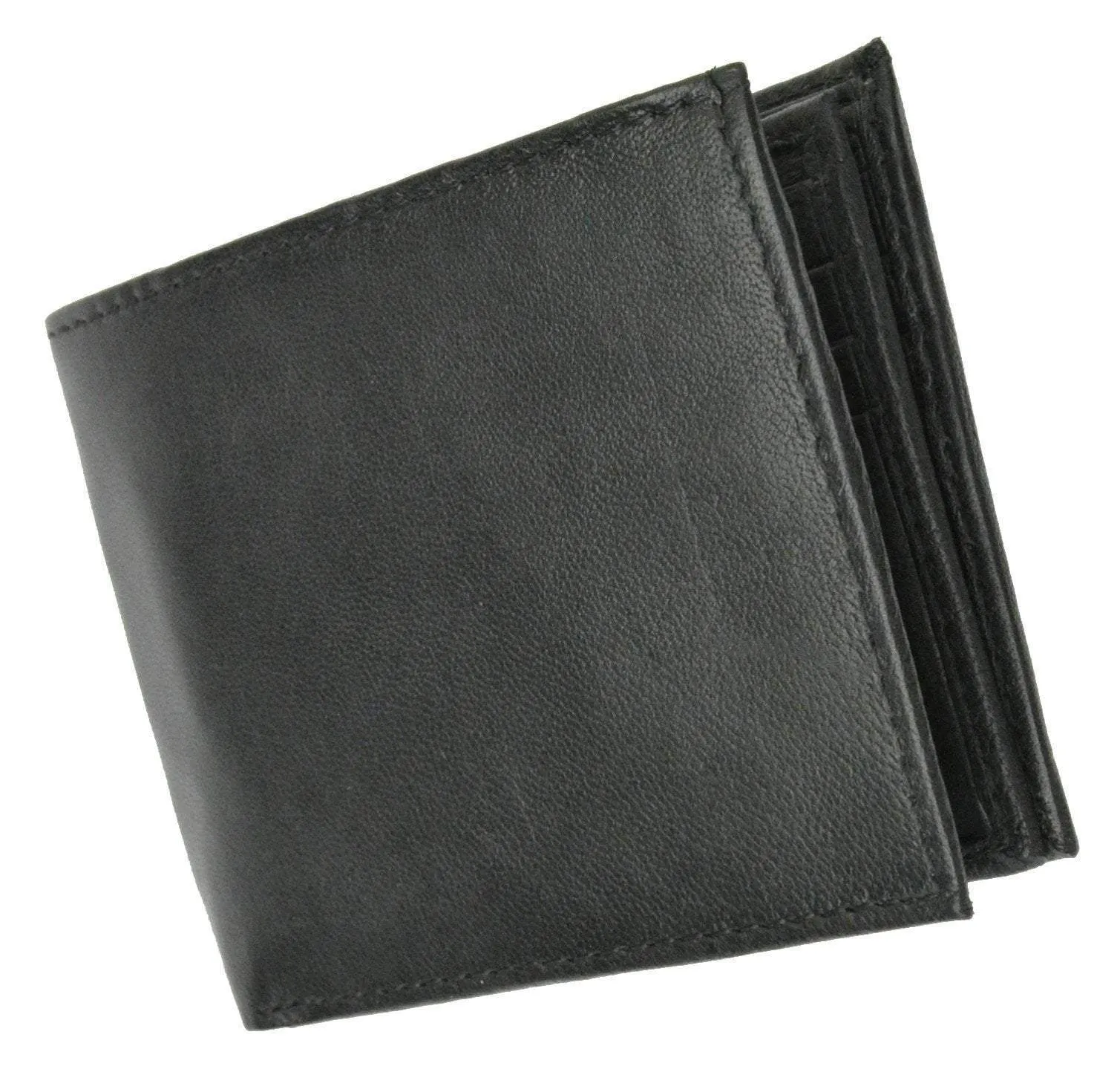 RFID Blocking Premium Soft Leather Men's Multi Card Compact Center Flip Bifold Wallet RFID P 52 (C)