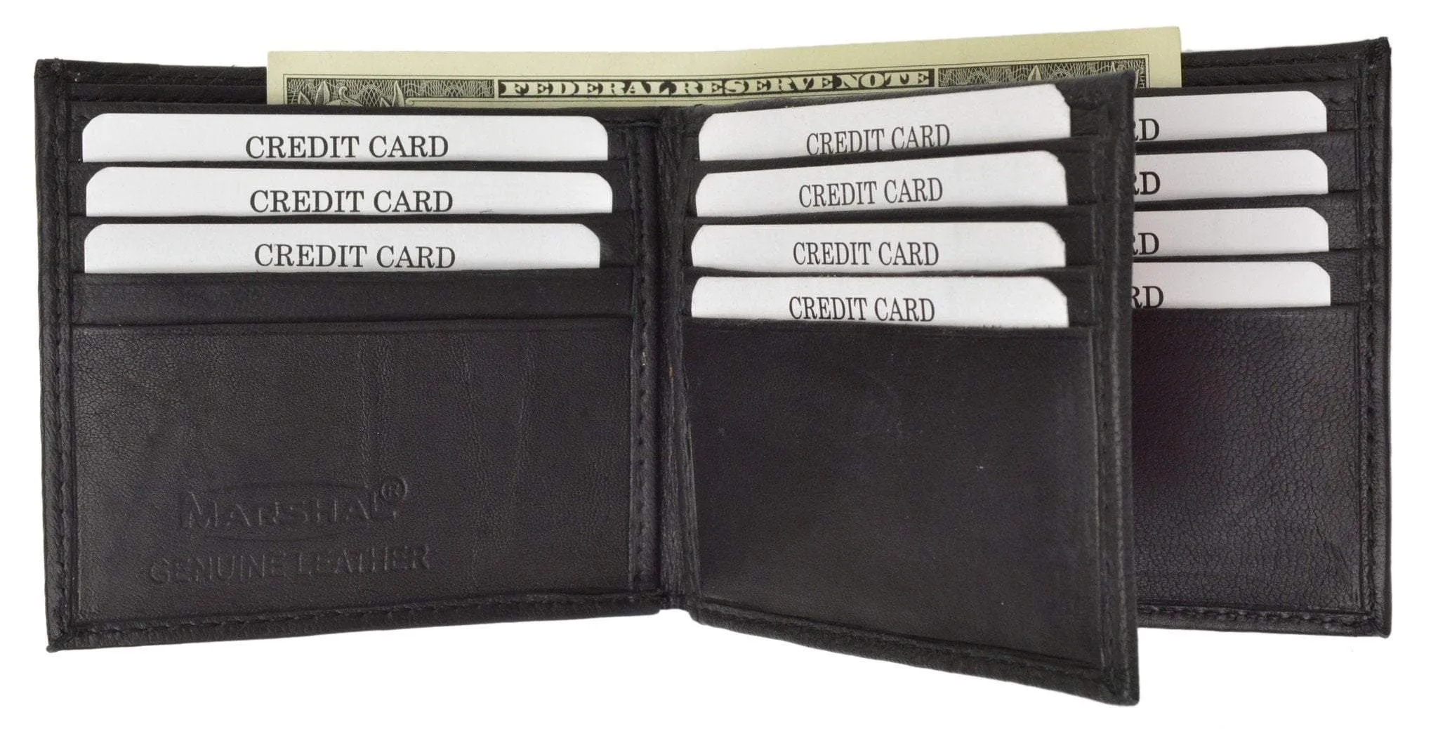 RFID Blocking Premium Soft Leather Men's Multi Card Compact Center Flip Bifold Wallet RFID P 52 (C)