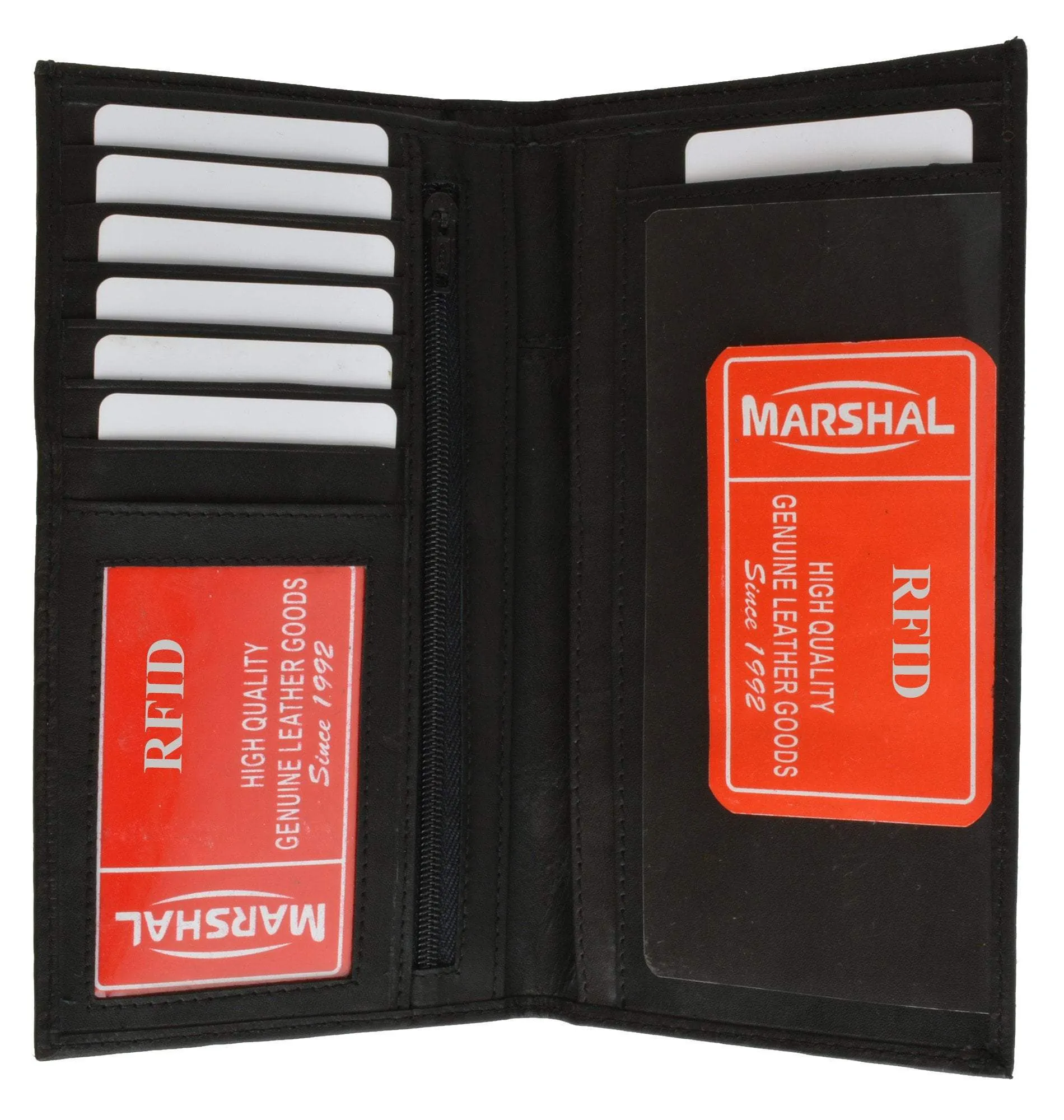 RFID Blocking Slim Leather Checkbook Organizer ID Credit Card Holder Wallet RFID 853 (C)