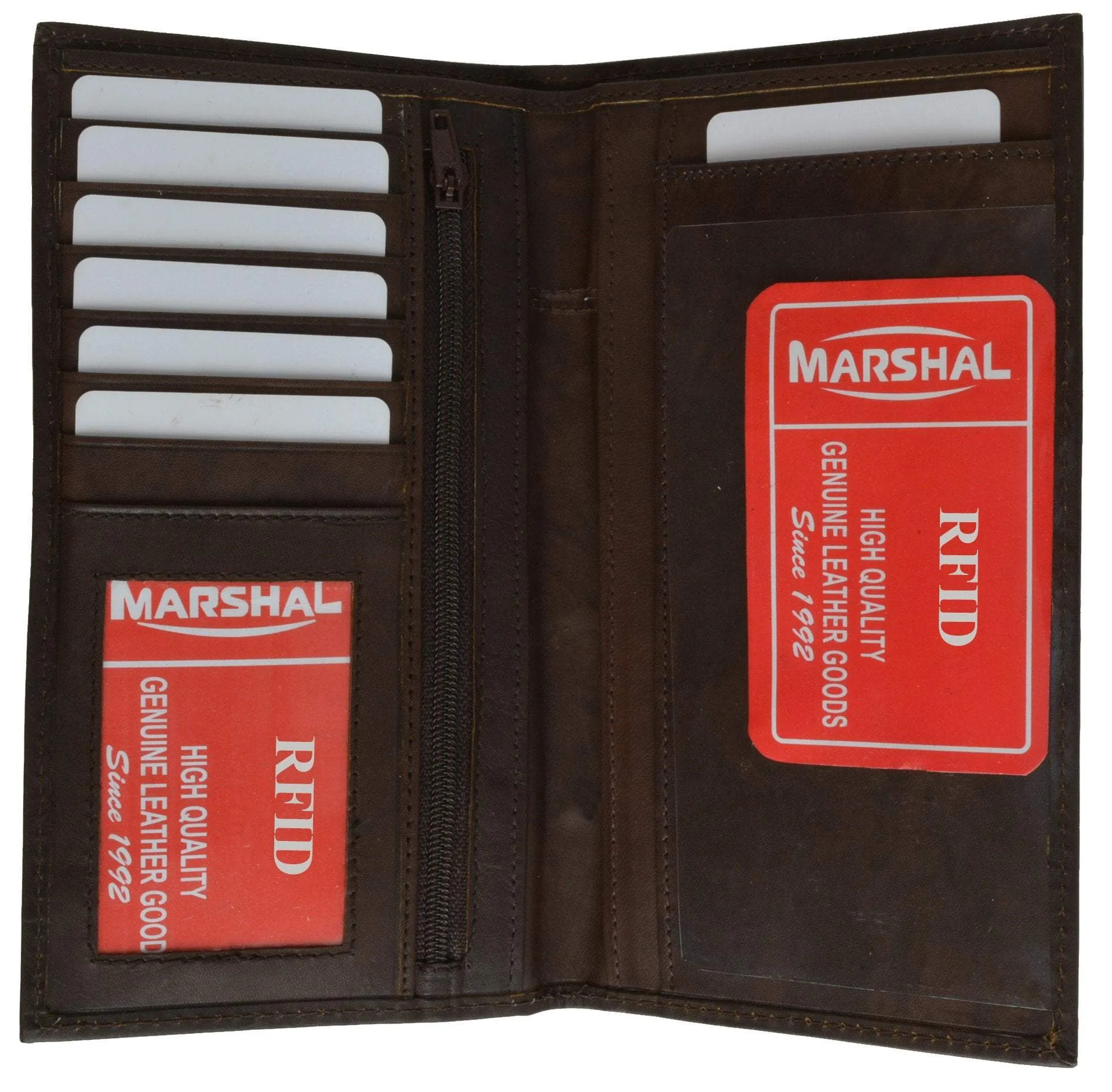 RFID Blocking Slim Leather Checkbook Organizer ID Credit Card Holder Wallet RFID 853 (C)