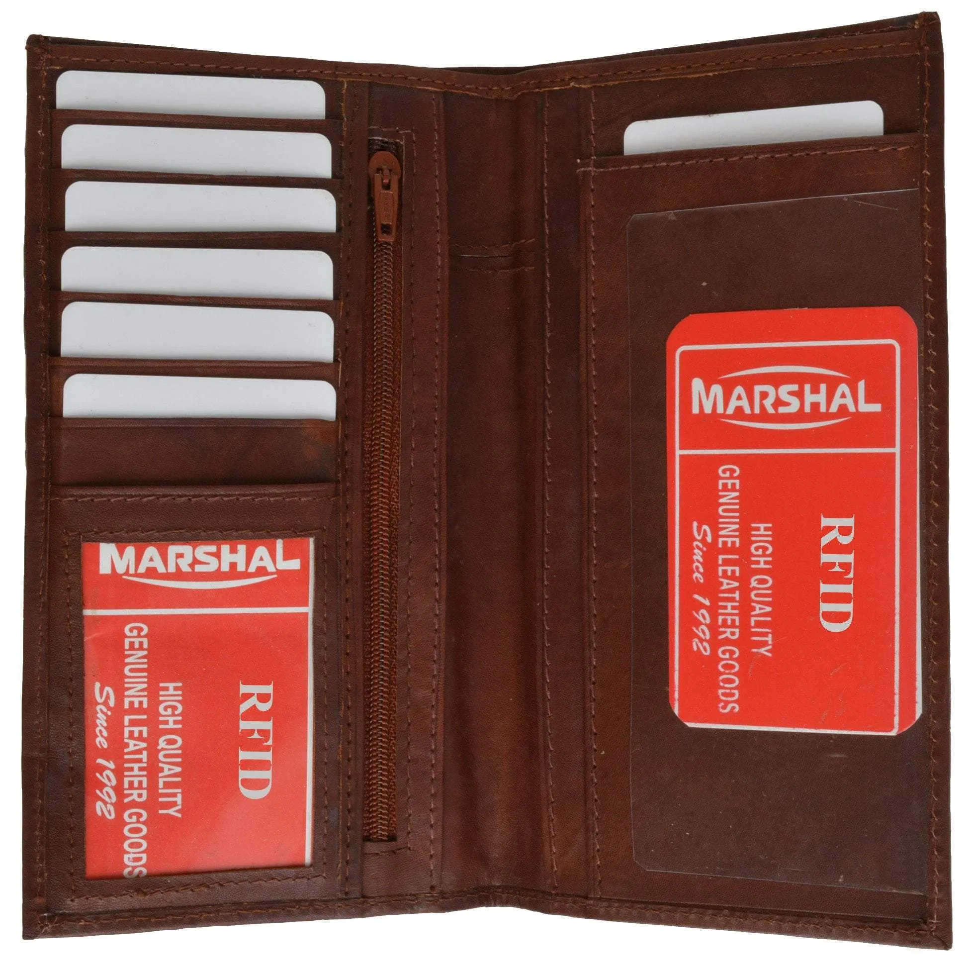 RFID Blocking Slim Leather Checkbook Organizer ID Credit Card Holder Wallet RFID 853 (C)