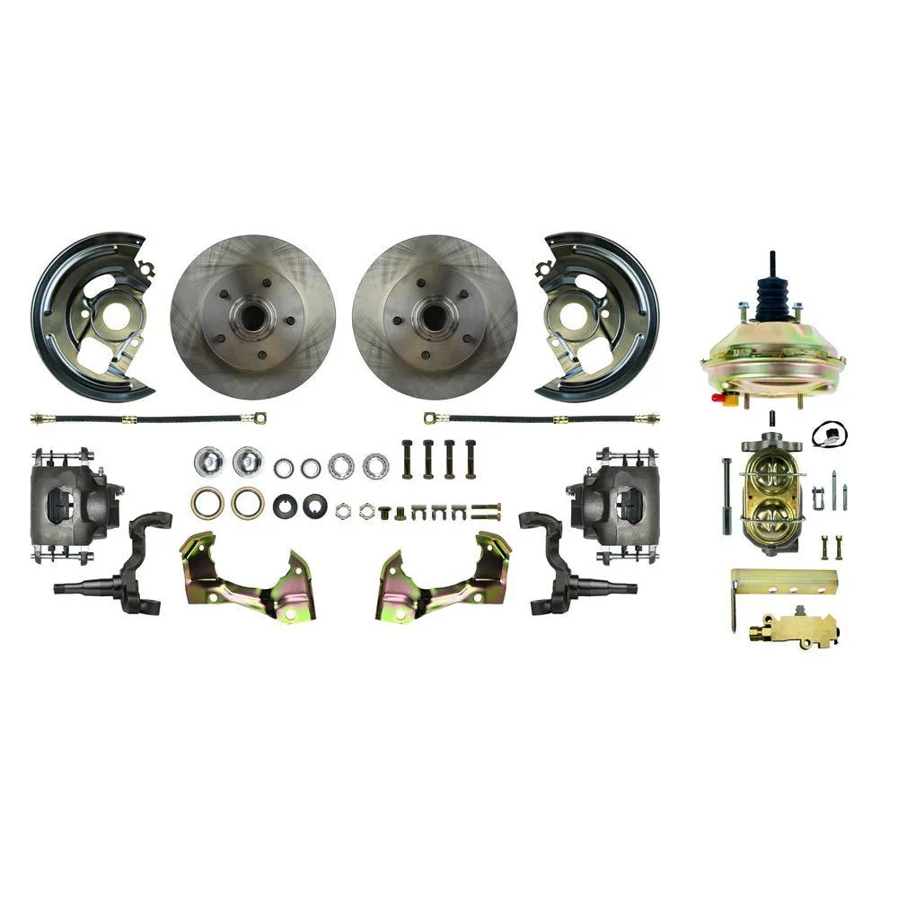 Right Stuff Detailing Power Disc Conversion Front Brake System - 1 Piston Caliper - 11.00 in Rotors - Offset Hat - GM X-Body 1962-67