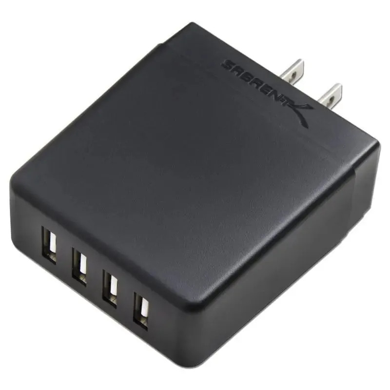 Sabrent AX-U4PB 40W / 8 Amp 4-Port Rapid Smart USB Wall Charger (2.4A/Port)