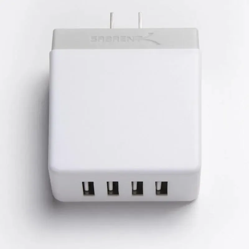 Sabrent AX-U4PW 40W / 8 Amp 4-Port Rapid Smart USB Wall Charger (2.4A/Port)