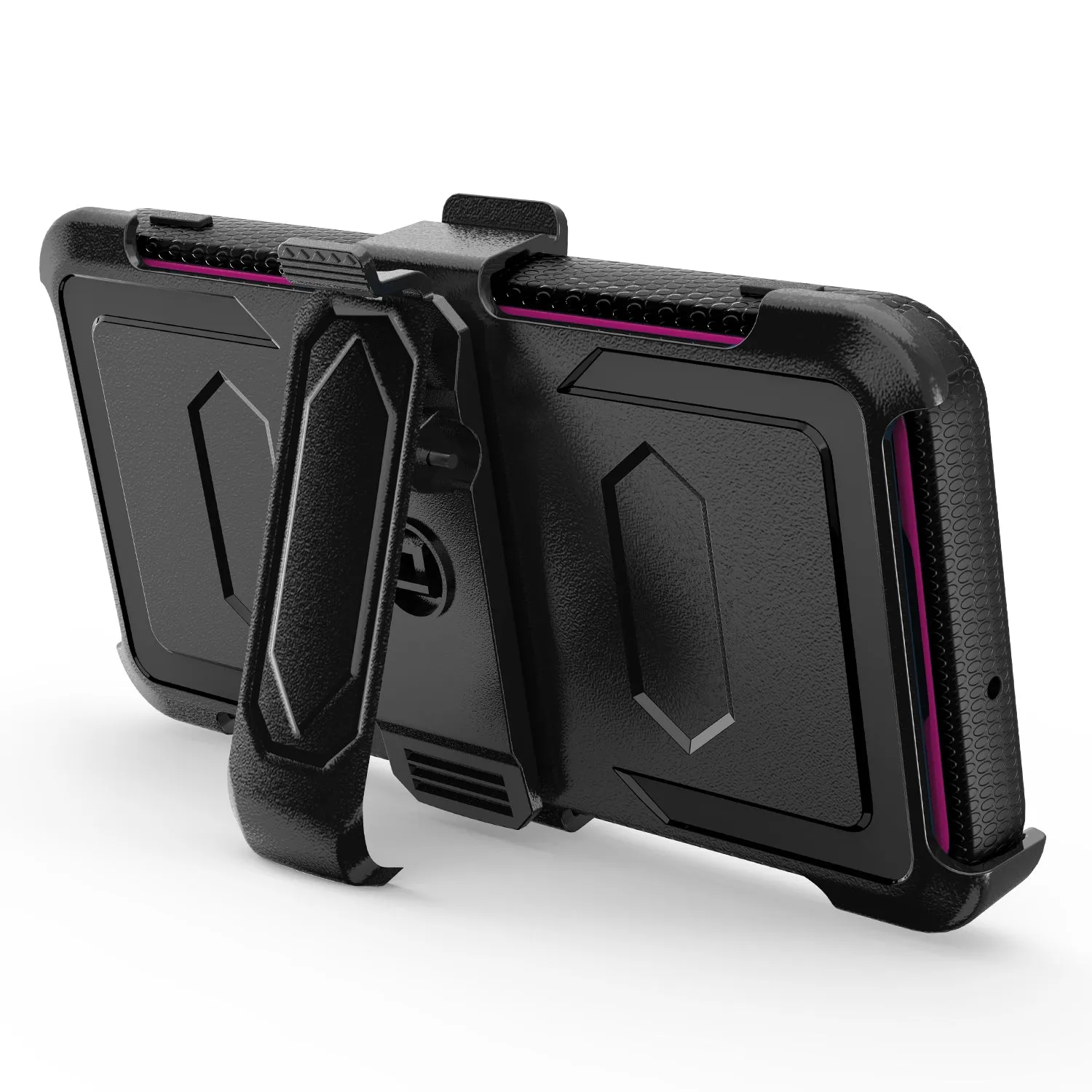 Samsung Galaxy A02s Case, Galaxy A02s Case, Triple Protection 3-1 w/ Built in Screen Protector Heavy Duty Holster Shell Combo Case - Hot Pink