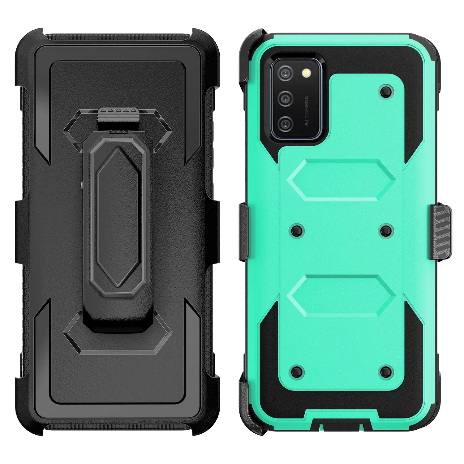 Samsung Galaxy A32 5G Case, Galaxy A32 5G Case, Triple Protection 3-1 w/ Built in Screen Protector Heavy Duty Holster Shell Combo Case - Teal