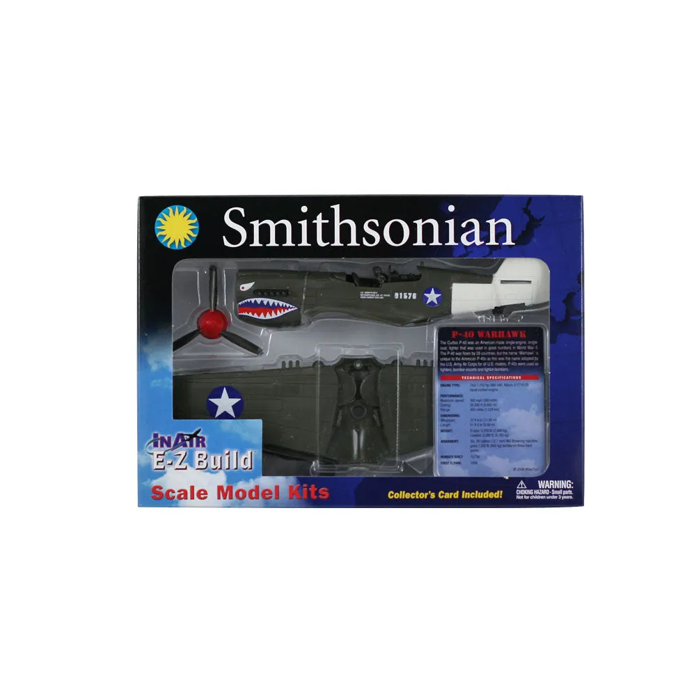 SMITHSONIAN InAir E-Z Build Model Kit 3pc Set - P-40 Warhawk, P-51 Mustang and F4U Corsair - 1:48 Scale