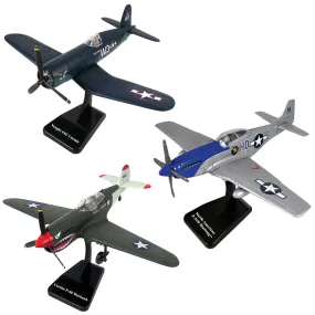 SMITHSONIAN InAir E-Z Build Model Kit 3pc Set - P-40 Warhawk, P-51 Mustang and F4U Corsair - 1:48 Scale