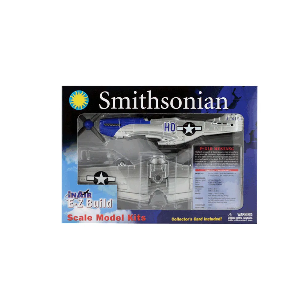 SMITHSONIAN InAir E-Z Build Model Kit 3pc Set - P-40 Warhawk, P-51 Mustang and F4U Corsair - 1:48 Scale
