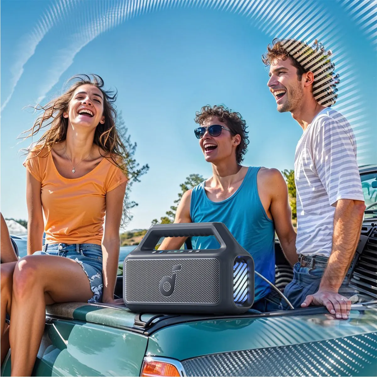 Soundcore Boom 2 Portable Bluetooth Speaker (Blue)
