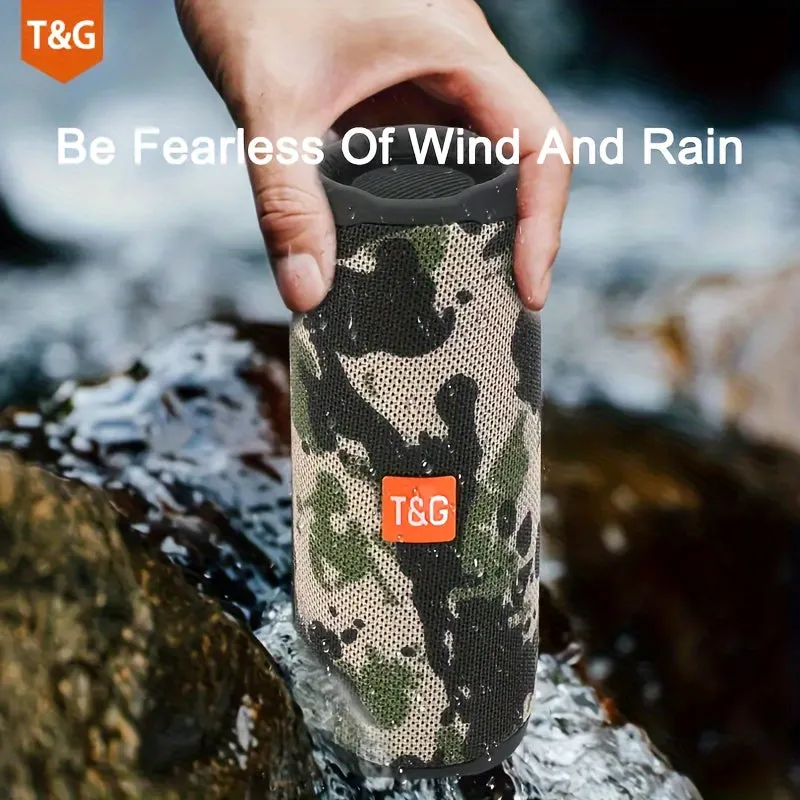The T&G365 Wireless Speaker Is A Portable Widely Speaker With LED Lights. It Has A Built-in Microphone And Produces Loud Stereo Sound