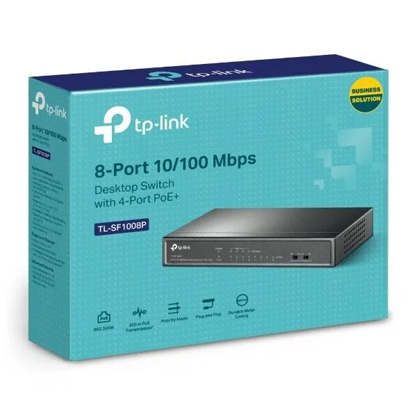 TP-Link TL-SF1008P 8 Ports Rack Mountable Gigabit Ethernet Switch