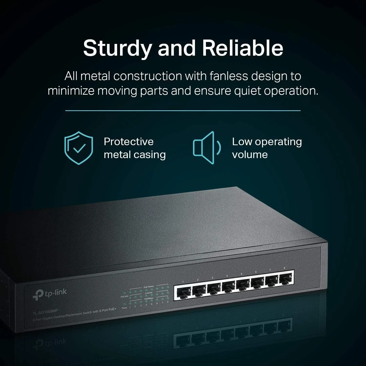 TP-Link TL-SG1008MP 8-Port Gigabit Desktop/Rackmount Switch with 8-Port PoE 